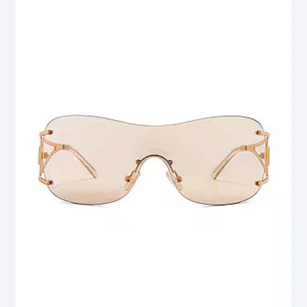 Le Specs Le Fame champagne Sunglasses with Gold Accents